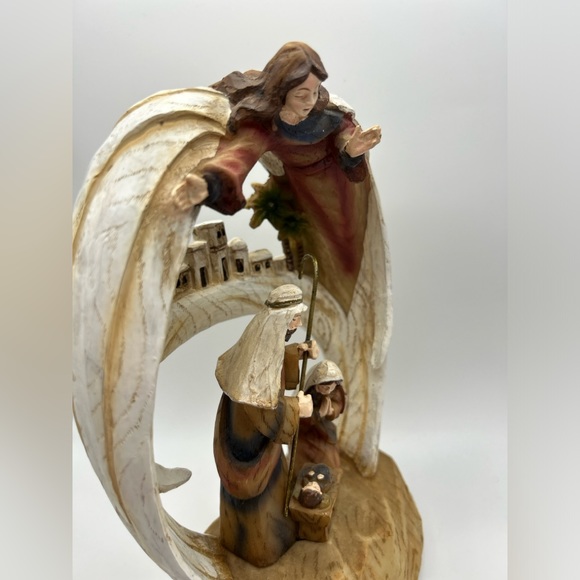 Vintage Musical Fontanini ROMAN Nativity Set Angel Scene Plays O Holy Night RARE - Picture 4 of 14